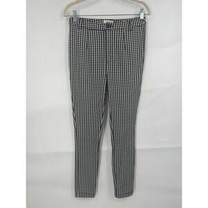 Maeve For Anthropologie Gingham Checkered Plaid Pant Women 6 Black White Retro